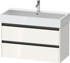 weiß hochglanz / 2 Schubkästen / Waschtischunterbau
