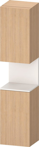 DURAVIT Qatego Hochschrank 400 mm, 2 Türen, weiß Hochglanz, Eiche Schw. Matt