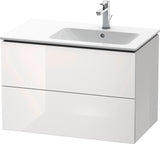 DURAVIT L-Cube Waschtischunterbau 820 mm wandhängend, 2 Schubkästen, Becken rechts, Betongrau Matt