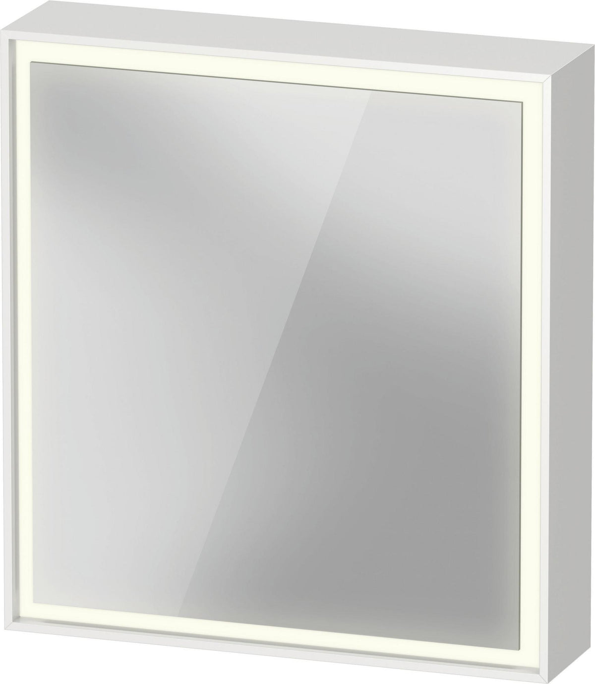 DURAVIT L-Cube Spiegelschrank 650 mm mit LED-Beleuchtung, Front- und Innenspiegel, Weiß
