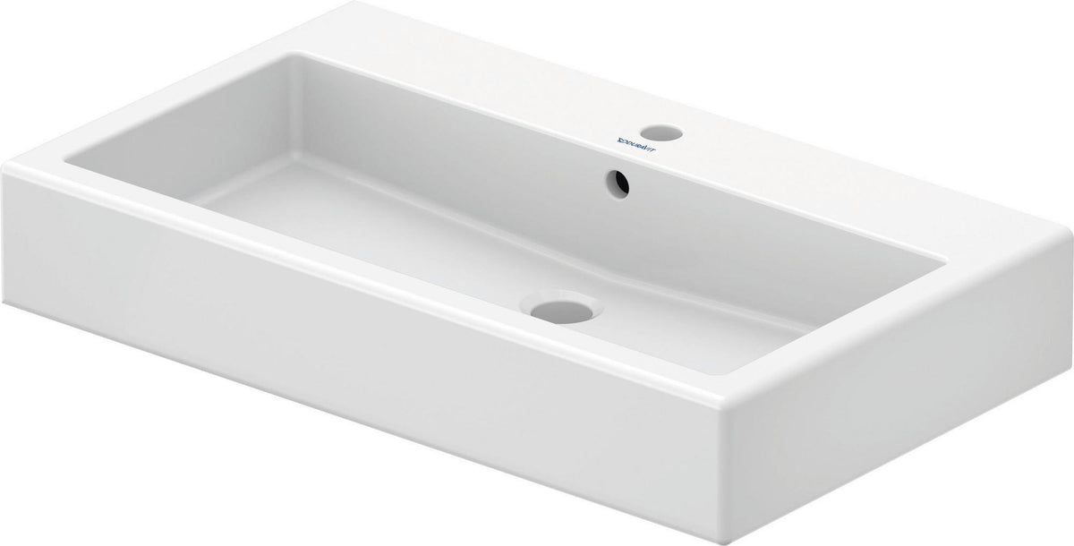 Duravit Waschtisch Vero 800 mm weiß mit Überlauf und Hahnlochbank – Wandmontage