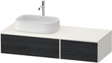 DURAVIT Zencha Konsolenwaschtischunterbau Eiche Anthrazit 1300 mm mit 2 Auszügen