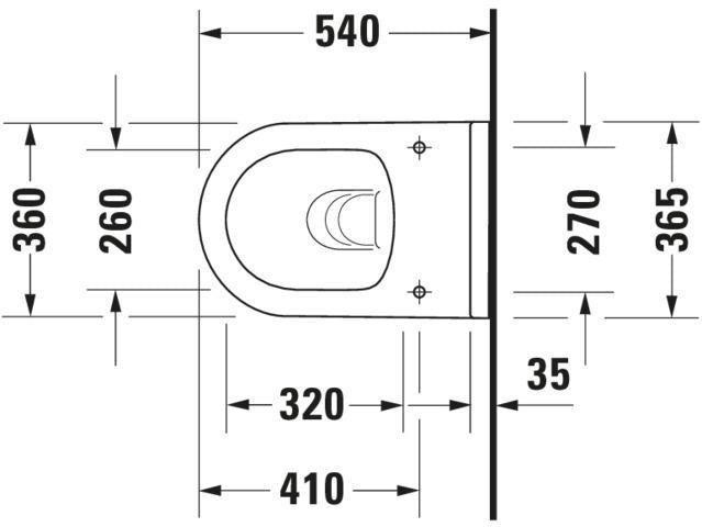 Duravit Wand-WC Starck 3 540 mm Tiefspüler spülrandlos Durafix weiß