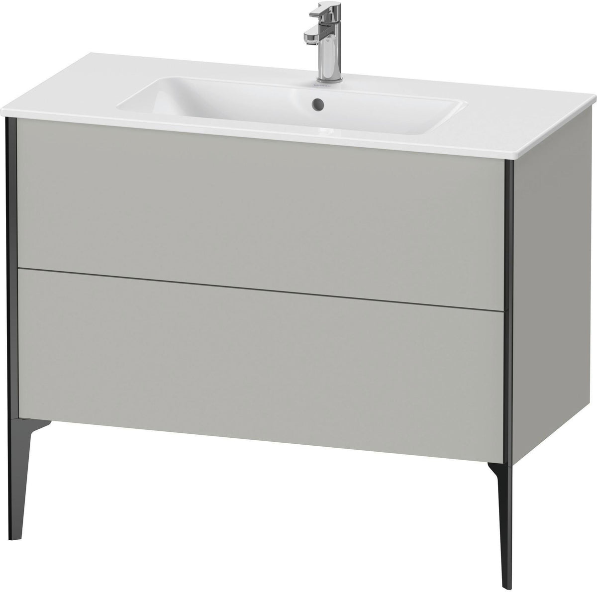 Duravit XViu Waschtischunterbau bodenstehend 1010 mm, 2 Auszüge, weiß matt, Tip-On