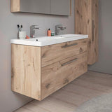 DURAVIT D-Code Halbhochschrank 400 mm, rechts, Basalt Matt, 1 Tür, Glasböden