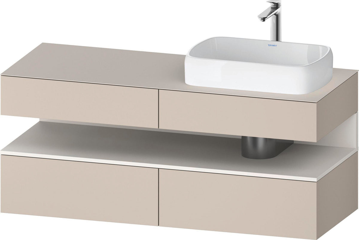 DURAVIT Qatego Konsolenwaschtischunterbau 1400 mm Weiß Matt Eiche Schwarz Matt wandhängend
