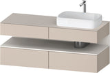 DURAVIT Qatego Konsolenwaschtischunterbau 1400 mm Weiß Matt Eiche Schwarz Matt wandhängend