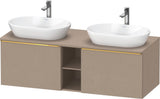DURAVIT D-Neo Konsolenwaschtischunterbau 1400 mm betongrau matt mit 2 Auszügen und Bronze-Griffen