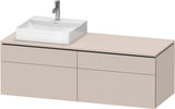 Duravit L-Cube Konsolenwaschtischunterbau 1420 mm Taupe Supermatt mit Tip-On Technik