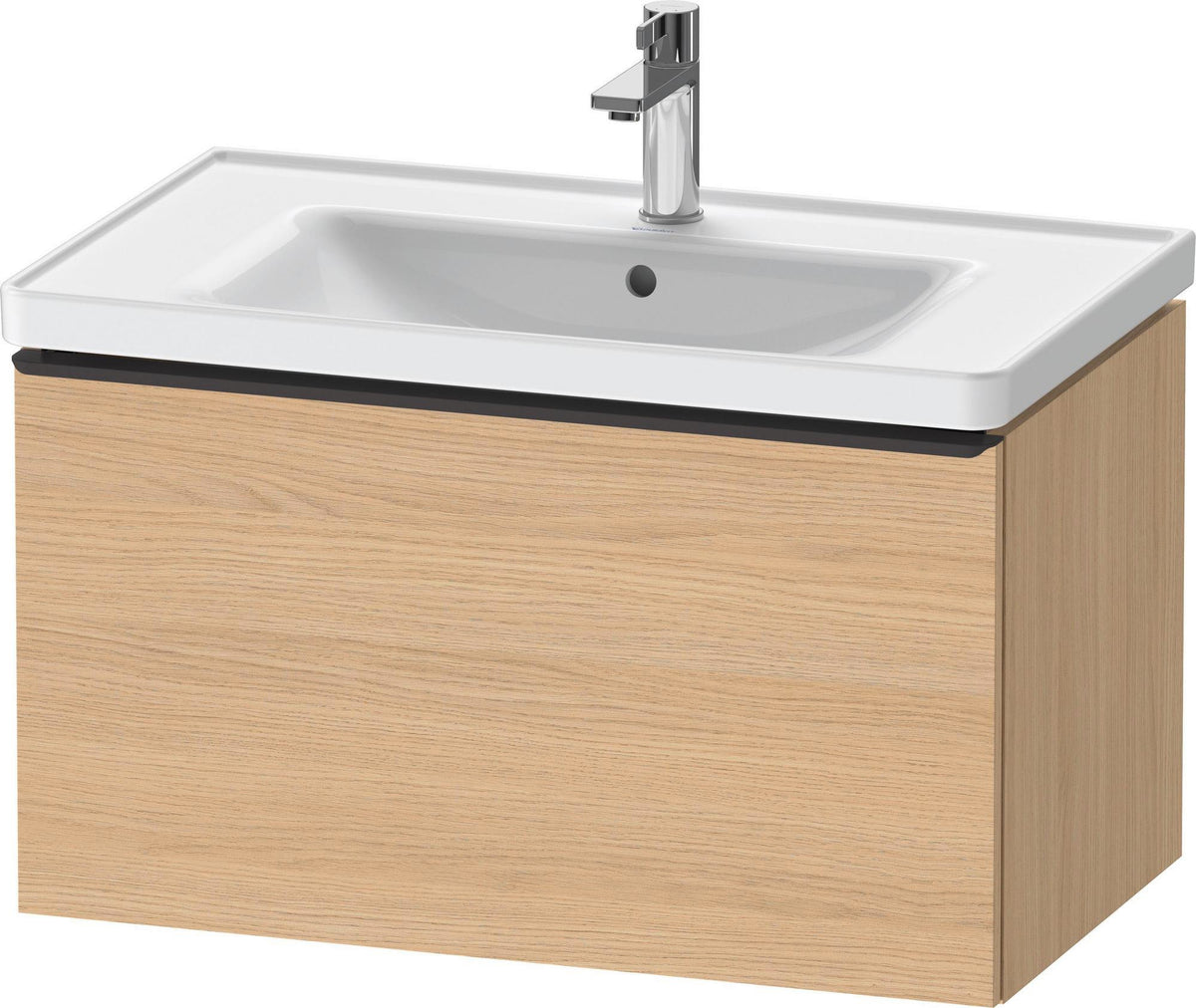 Duravit D-Neo Waschtischunterbau 784 mm Eiche Schwarz Matt mit 1 Auszug und Bronze-Griff