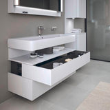 DURAVIT Qatego Hochschrank 400 mm, 2 Türen, weiß Hochglanz, Eiche Schw. Matt