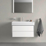 DURAVIT XSquare Waschtischunterbau 784 mm, 2 Schubkästen, Weiß Matt – Wandhängend mit Tip-On