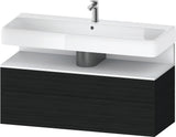 Duravit Qatego Waschtischunterbau 1190 mm – Weiß Matt mit Eiche Schwarz Nische, 1 Auszug, LED