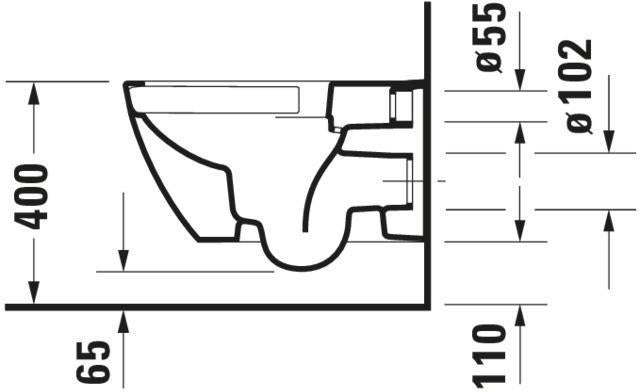 Duravit Wand-WC Happy D.2 spülrandlos 540 mm Anthrazit Matt Tiefspüler