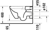 Duravit Wand-WC Happy D.2 spülrandlos 540 mm Anthrazit Matt Tiefspüler