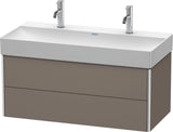 DURAVIT XSquare Waschtischunterbau 984 mm Flannel Grey Hochglanz mit 2 Schubkästen