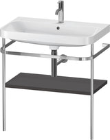 DURAVIT Happy D.2 c-shaped Waschtisch-Set 775 mm mit Metallkonsole, taupe seidenmatt