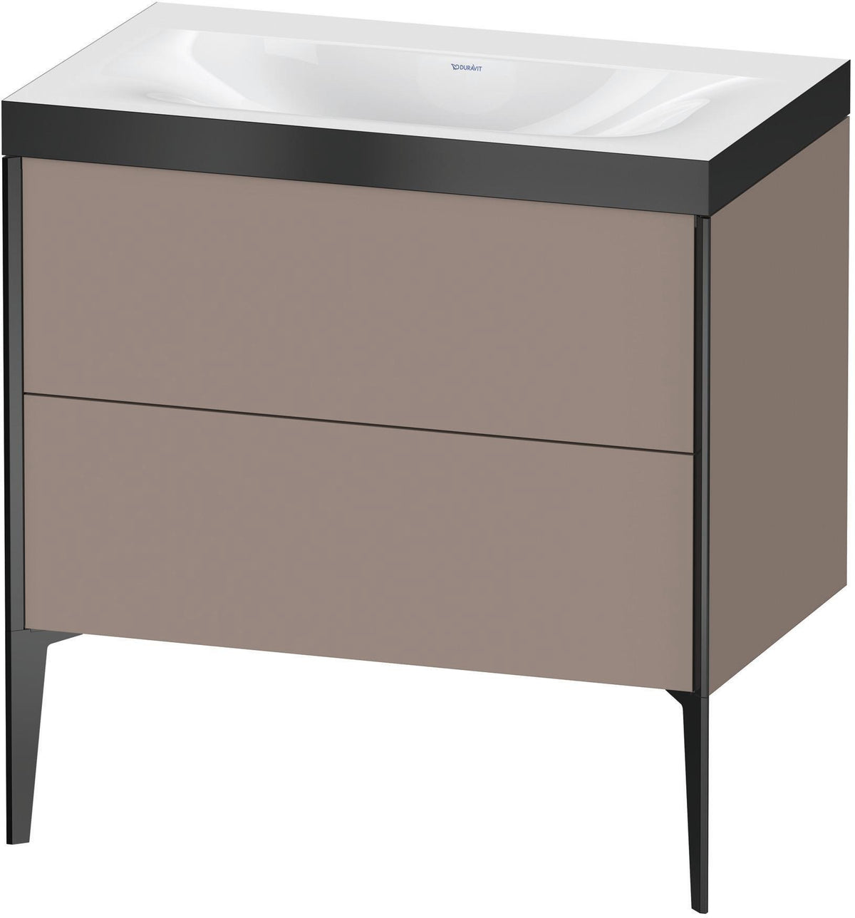 Duravit XViu c-bonded Waschtischset bodenstehend 800 mm mit 2 Auszügen, Push-Open und Soft-Close