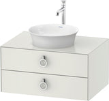 DURAVIT White Tulip Waschtischunterbau 800 mm, 2 Schubkästen, LED, Philippe Starck, weiß seidenmatt
