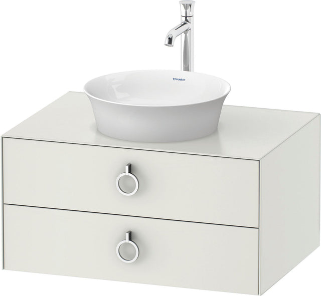 DURAVIT White Tulip Waschtischunterbau 800 mm, 2 Schubkästen, LED, Philippe Starck, weiß seidenmatt