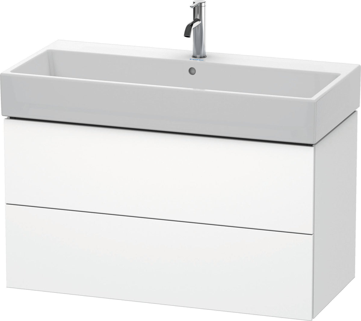 DURAVIT L-Cube Waschtischunterbau 984 mm, 2 Schubkästen, Weiß Matt, Wandmontage