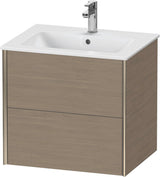 DURAVIT XViu Waschtischunterbau wandhängend 610 mm, 2 Schubkästen, weiß matt – ohne Griff, mit Tip-On-Technik