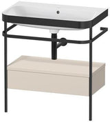 Duravit Waschtischset Happy D.2 Plus 775x490mm ein Hahnloch taupe supermatt