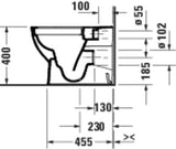 DURAVIT D-Code Stand-WC 570 mm weiß spülrandlos, Abgang waagerecht