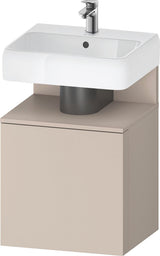 DURAVIT Qatego Waschtischunterbau 490 mm wandhängend, 1 Tür links, Weiß Matt mit Eiche Schwarz Nische