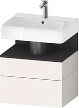 DURAVIT Qatego Waschtischunterbau 590 mm wandhängend, 1 Auszug, weiß Hochglanz, Nische Eiche Schwarz