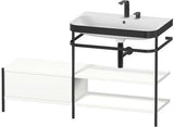 Duravit Waschtischset HAPPY D.2 PLUS 1400x490mm ein Hahnloch taupe supermatt