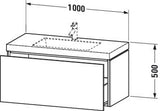 DURAVIT L-Cube Waschtischset 1000x480mm mit Vero Air Möbelwaschtisch, ohne Überlauf, s-matt