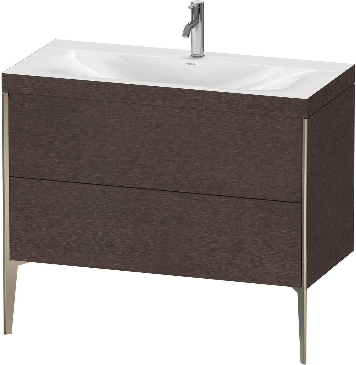 DURAVIT XViu c-bonded Waschtischunterbauset 1000 mm, 2 Auszüge, Champagner Matt / Mediterrane Eiche