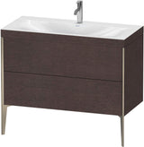 DURAVIT XViu c-bonded Waschtischunterbauset 1000 mm, 2 Auszüge, Champagner Matt / Mediterrane Eiche