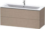 Duravit L-Cube Waschtischunterbau 1220 mm taupe matt mit 2 Schubkästen und Tip-On-Technik
