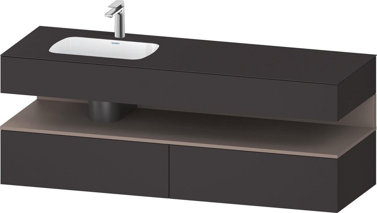 DURAVIT Qatego Studio F. A. Porsche Einbauwaschtisch mit Konsolenwaschtischunterbau 1600 mm Weiß Matt