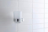DURAVIT D-Code Glashalter mit Glas links in Chrom – Wandmontage, verchromt, inkl. Befestigungsmaterial