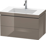 Duravit L-Cube Waschtischset 800 mm mit Vero Air Becken, Flannel Grey Hochglanz, 2 Schubkästen