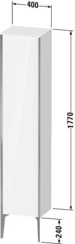 Duravit XViu Hochschrank 1770 mm Eiche mediterran mit Tip-on-Technik und Soft-Close