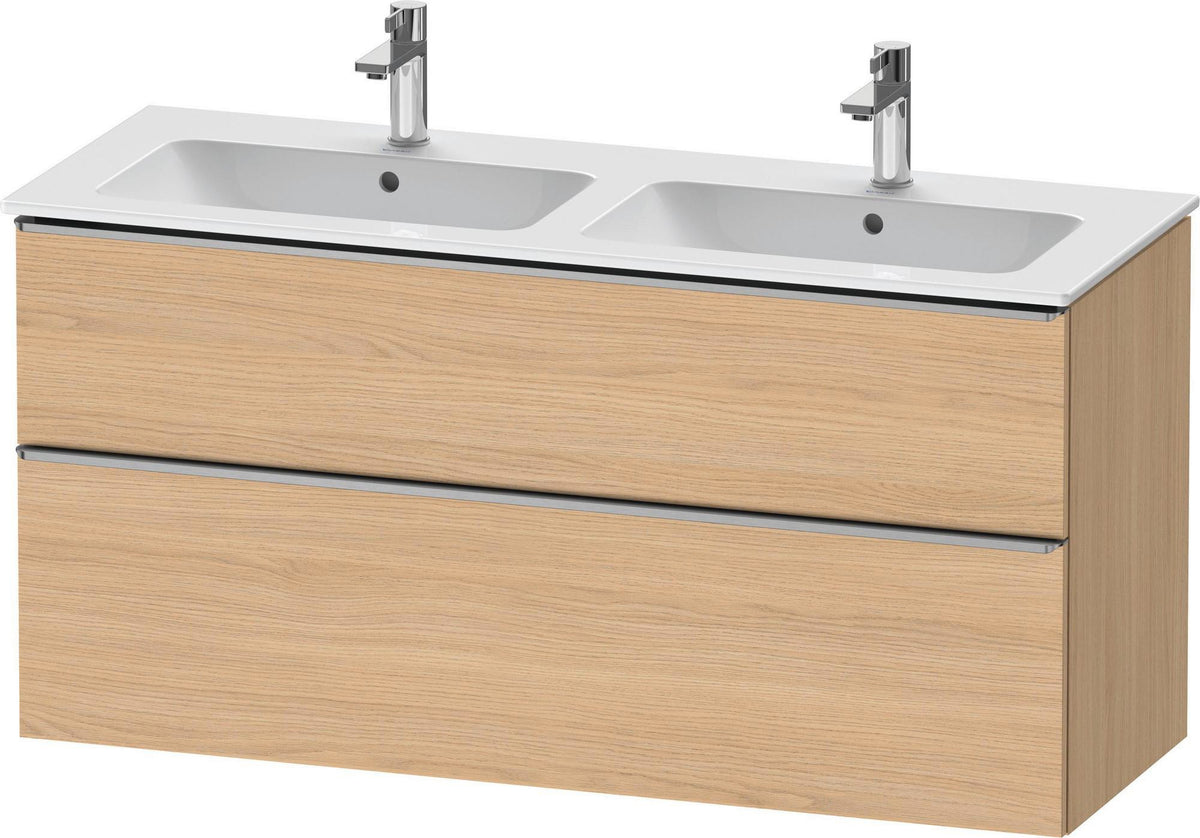 Duravit D-Neo Waschtischunterbau 1280 mm betongrau matt – wandhängend, 1 Auszug, Bronze Griff