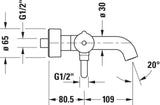 DURAVIT C.1 Einhebel-Wannenmischer Aufputz – Keramikmischsystem, Schwarz Matt, 189,5 mm