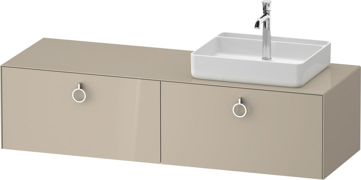 Duravit Waschtischunterbau White Tulip 1600 mm Eiche Nussbaum links – Design von Philippe Starck