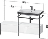 Duravit Waschtischset Happy D.2 Plus 1400x490mm ein Hahnloch taupe supermatt – Design-Waschplatz