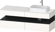 Duravit Qatego Konsolenwaschtischunterbau 1600 mm Weiß Hochglanz mit Eiche Schwarz Nische
