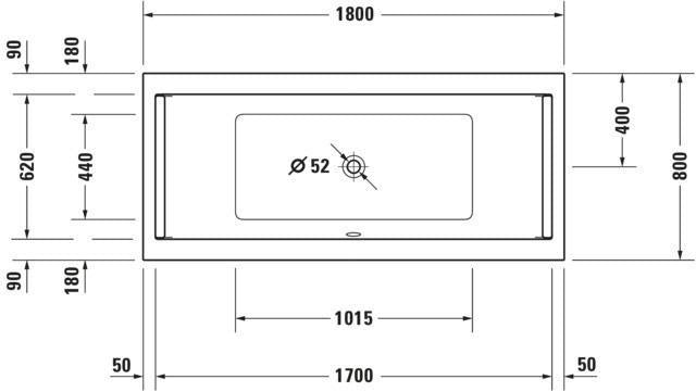 DURAVIT Starck Whirlwanne 1800x800mm, 2 Rückenschrägen, Air-System, Weiß