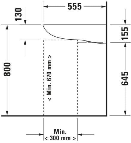 Duravit D-Code Waschtisch 600 mm weiß mit Überlauf und 1 Hahnloch, wandhängend