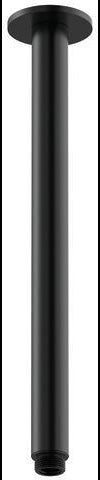 DURAVIT Brausearm Decke L325mm rund Schwarz Matt – Messing, 1/2 Zoll, mit Rosette