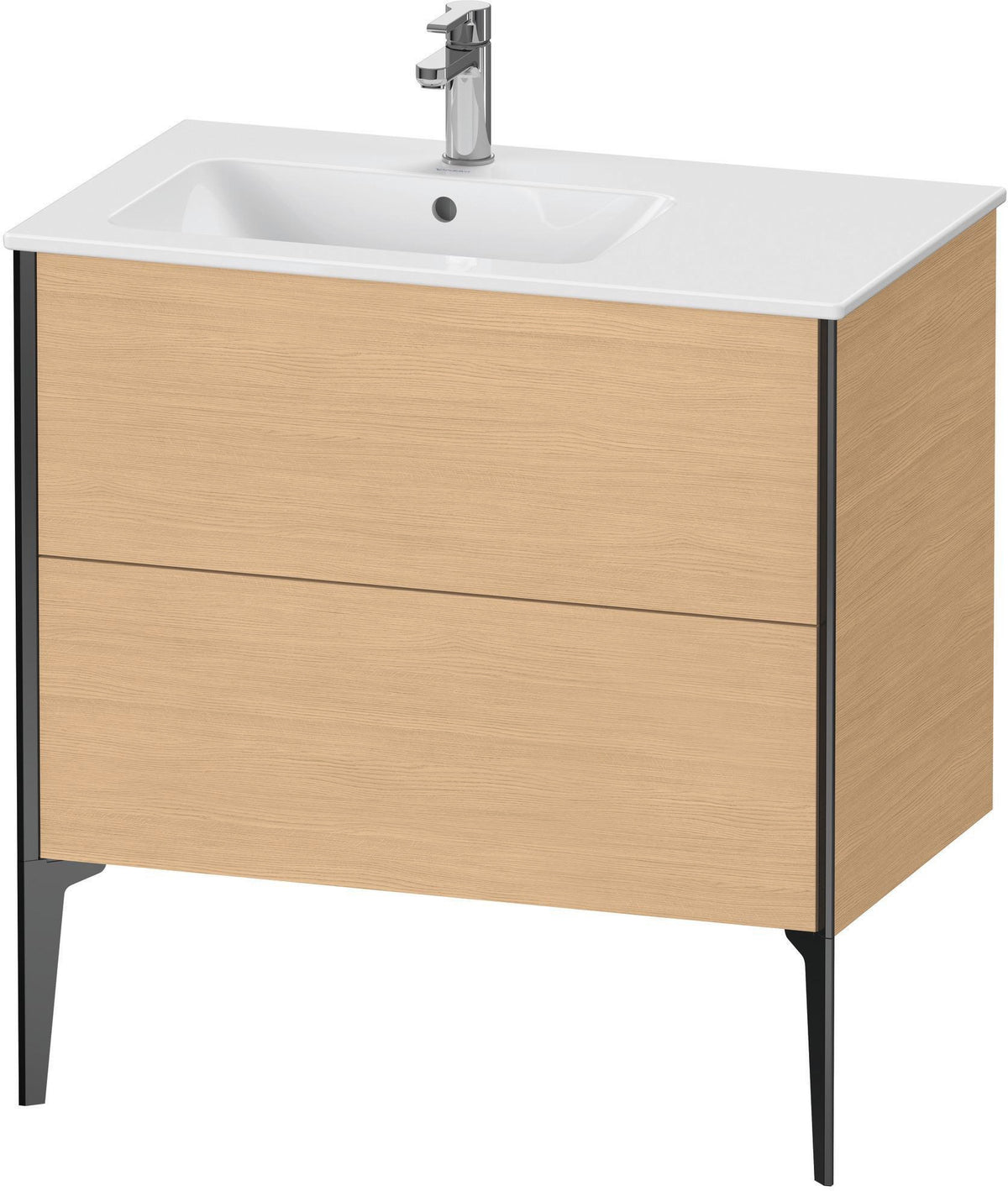 Duravit XViu Waschtischunterbau bodenstehend 810 mm mit 2 Auszügen, weiß matt, Tip-On Technik