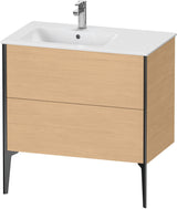 Duravit XViu Waschtischunterbau bodenstehend 810 mm mit 2 Auszügen, weiß matt, Tip-On Technik
