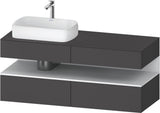 Duravit Qatego Konsolenwaschtischunterbau 1400 mm weiß hochglanz mit Eiche schwarz Nische